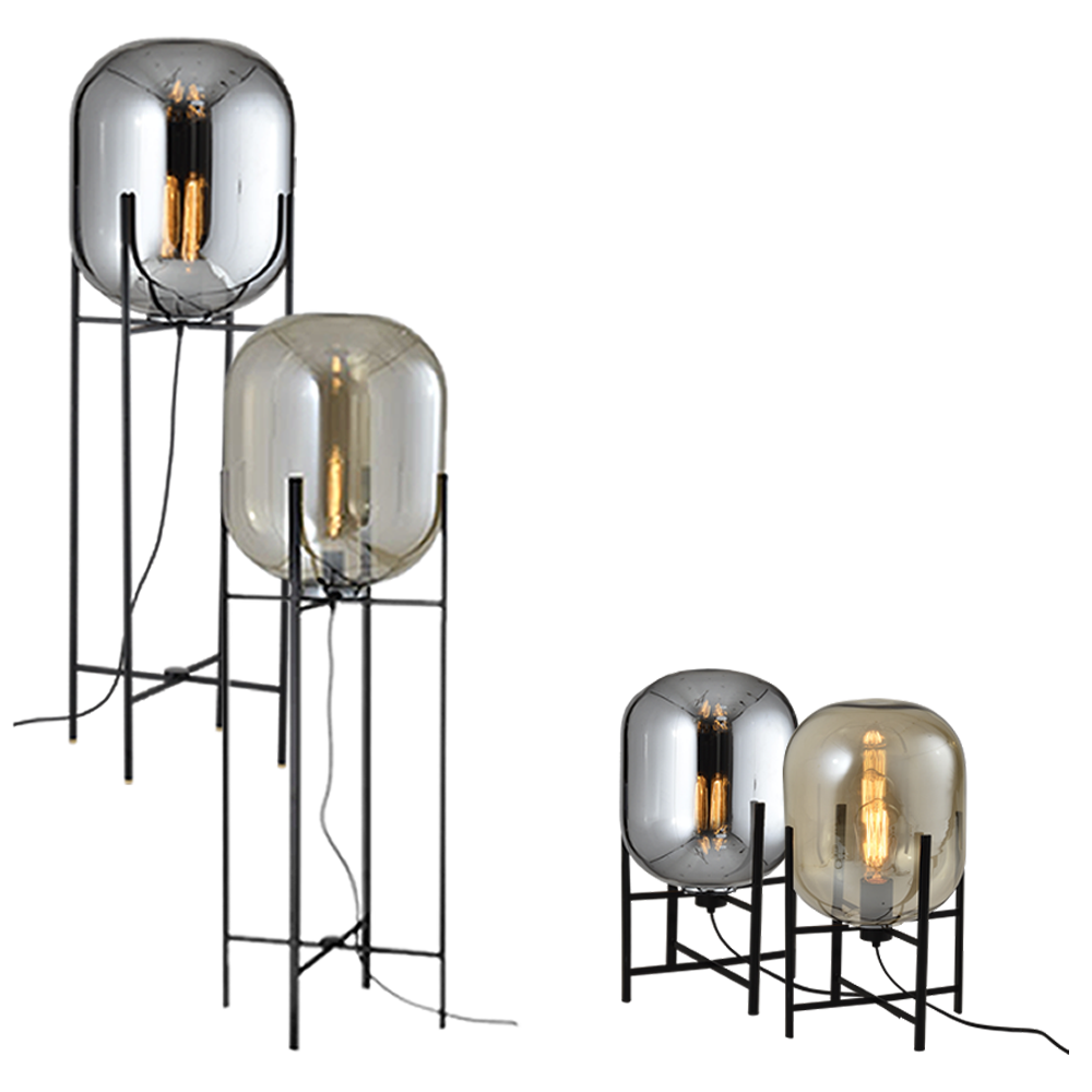 MARSIC - Decorative pedestal light fixture with E26 lamp holder and glass globe diffuser, wo bulb